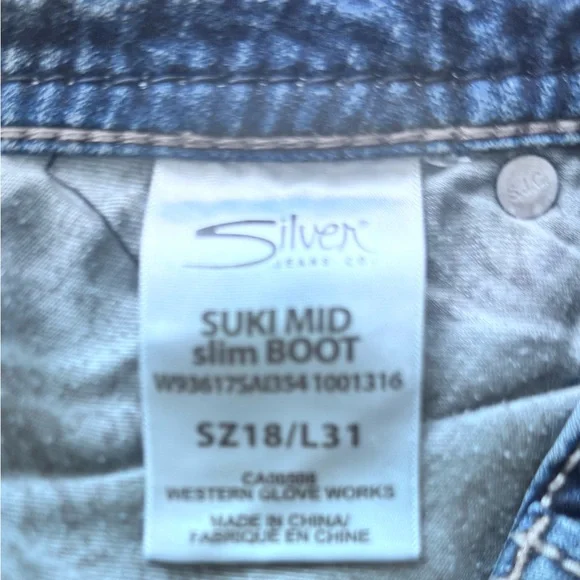 🚨Women’s Silver Jeans Blue Suki MID Slim boot Denim Jeans 👖 - Picture 5 of 5